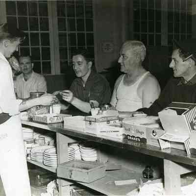 Men at the Verney Mill Lunch Room