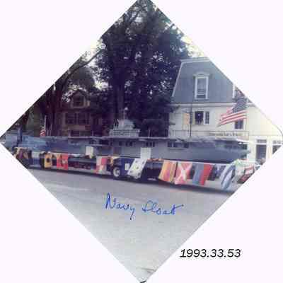 A photo of the Navy float. 9/15/1973