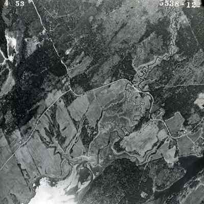 An aerial photo of part of Middle Bay and New Meadows River. 5/4/1953