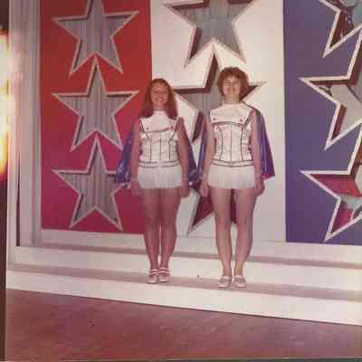 Linda and Terry showing costume as a singing team