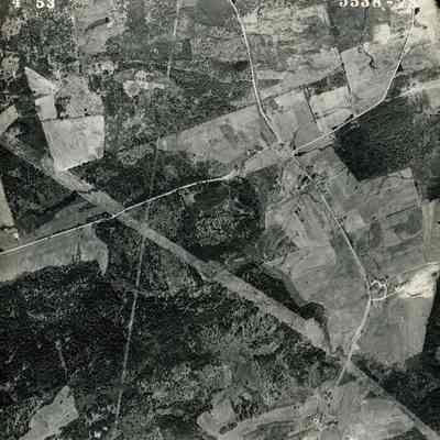 An aerial photo of River Road. 5/4/1953
