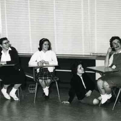 Brunswick High School students perform in a play. c. 1962.
