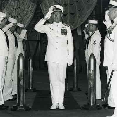Sailors saluting.
