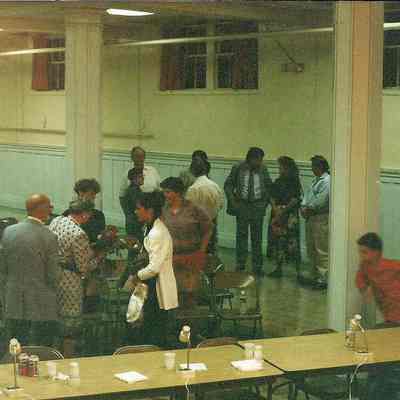 A color photograph of the crowd after the pageant.