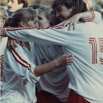 A photo view of three girls. 8/19/1991.