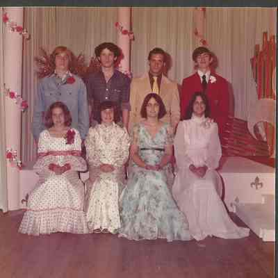 At the Teen Queen Ball, sitting are Bernadette, Tami, Linda and Maureen