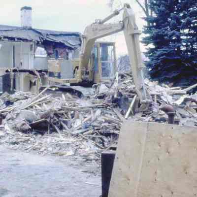Baribeau house being demolished.
