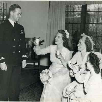 Harold Eames receiving toasts