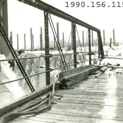Damaged Bridge over the Androscoggin River during the 1936 Flood