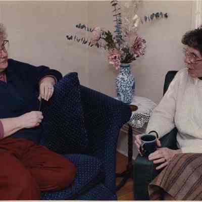 A photo view of Mary Curtis and Sarah Edwards. 2/14/1992.