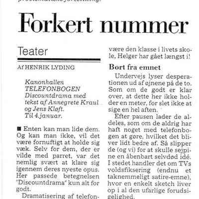 Forkert nummer