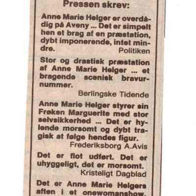 Aveny Teatret Anne Marie Helger i Frk. Marguerite