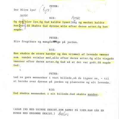 Skabelsen og Adam og Eva (højsangen mm.)