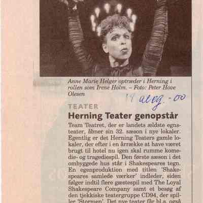 Herning Teater genopstår