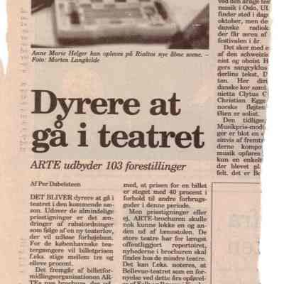 Dyrere at gå i teatret