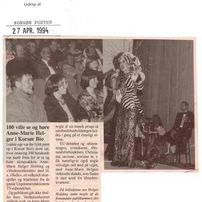 100 ville se og høre Anne-Marie Helger i Korsør Bio
