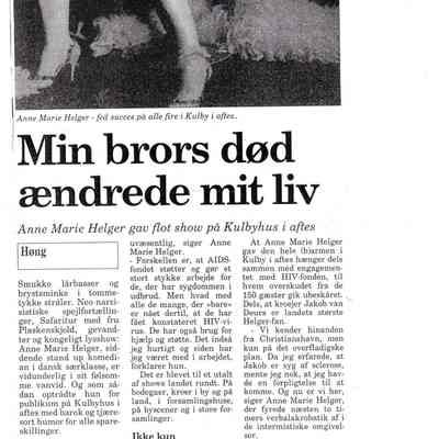 Min Brors død ændrede mit liv