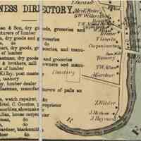          Dennysville Business Directory in 1861; Ebenezer Gardner, father of Lyman, and his bother A.L.R.,  advertises their blacksmith businesses on the banks of the Dennys River in 1861.
   
