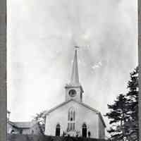          Congregational Church, Dennysville, Maine with the school on the left.; Photo courtesy of The Tides Institute, Eastport, Maine
   