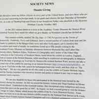 Society News Columns for Inclusion in Dennys River Historical Society