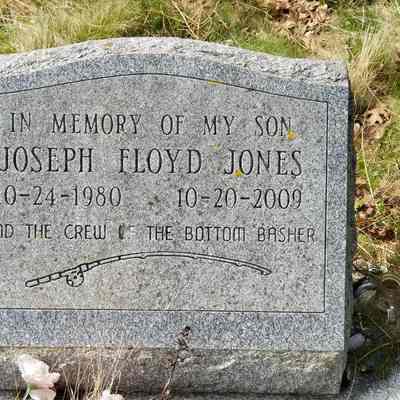 Gravestone at Mahar's Point: A recent memorial to the crew of a fishing boat that went down in Cobscook Bay in 2009.