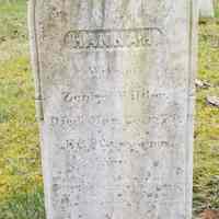          Gravestone of Hannah, wife of Zenas Wilder, who died on March 25, 1874, in Dennysville, Maine.
   