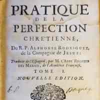          The Practice of Christian Perfection, Alphonse Rodriquez, trans. by Abbe Regnier, Paris, 1742; Title Page
   