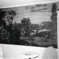         John Kilby House Interior; Hand painted wall paper in the 