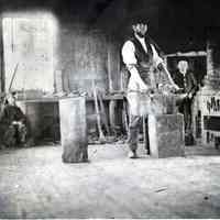          Aaron Leeman Raymond Gardner in his blacksmith shop on the Dennys River
   