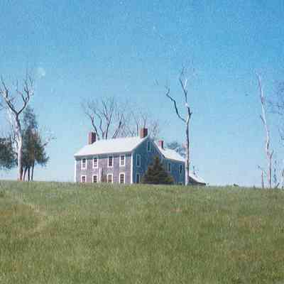 Lincoln Farm in 1991, Dennysville, Maine.: Farmhouse where "Nellie" Lincoln was born in 1906 and grew up, described in "Childhood Memories." When this photograph was taken the elm tress around the house had succumbed to Dutch Elm disease, before being removed.