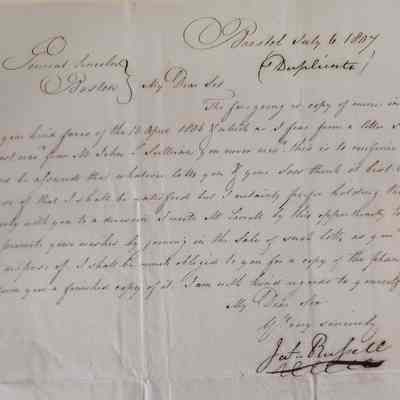 Letter from John Russell to Benjamin Lincoln
