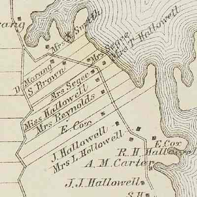 South Edmunds Road on the Colby Atlas Map of 1881: Detail of the residents on the South Edmunds Road from Colby's Atlas Washington County, Maine, published in 1881.