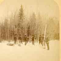 Woods Surveying Crew in Winter, Dennys River, Maine