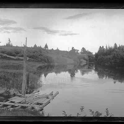 Looking downstream towards the Falls Bridge from the Milwaukee Road in Dennysville.