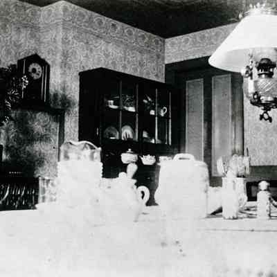 View of the dining room in the Lyman Kent Gardner home.
