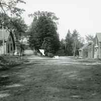          Stores and shops on Water Street, Dennysville, Maine, c. 1900; View up Water Street with Gardner's stores buildings on the right and the two drugstores on left.
   