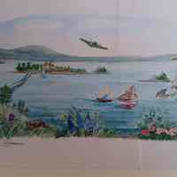 Watercolor of Harbor Sccene
