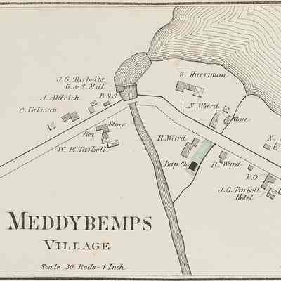 Meddybemps Village: From the Colby Atlas of Washington County, Maine, 1881