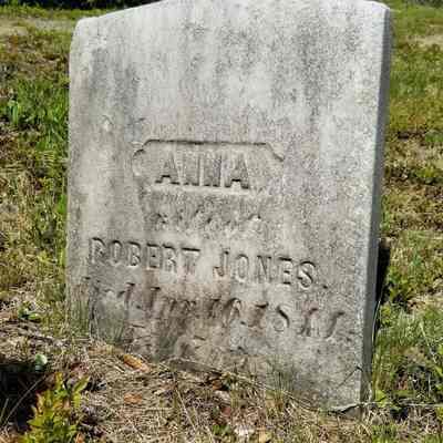 East Ridge Cemetery, Cathance Township, Maine: Gravestone of Anna, wife of Robert Jones, died April 16, 1841, age 47 years.