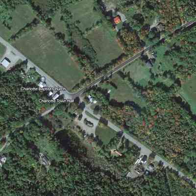 Charlotte, Maine on Google Earth: Satellite image of Blanchard's Corner at Charlotte, Maine, on Google Earth, accessed on 08-12-2023.