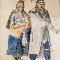          Abenaki Man and Woman; Depiction of two Abenaki at the French mission village of Becancour in the early eighteenth century, courtesy of the City of Montreal Archives.  Wabanaki in Passamaquoddy language means 