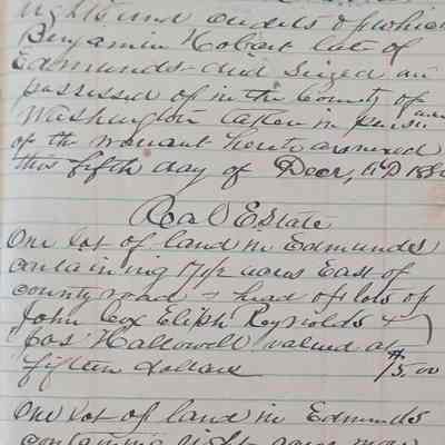 Inventory of the Estate of Benjamin Hobart