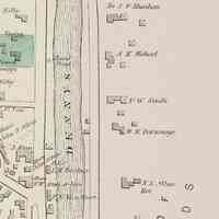          Dennysville Village Map, 1881; The Methodist Episcopal parsonage (marked M.E. Parsonage)  is located on the River Road in Edmunds and Water Street in Dennysville, on the Colby Atlas map of the village from 1881.
   
