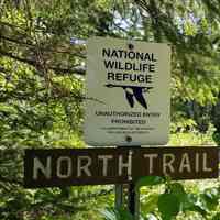          National Wildlife Refuge North Trail, Edmunds, Maine; Head of the North Trail on U.S. Route 1 in the Moosehorn National Wildlife Refuge, Edmunds Division, seen in springtime.
   