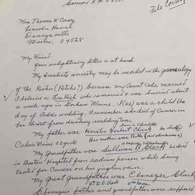 Correspondence Between Carl A. Clark and Mrs. Thomas Casey