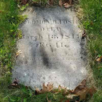 Solomon Foster Gravestone, Dennysville Town Cemetery: Gravestone of Solomon Foster, who built his house on the the Lane in Dennysville.  He died on March 13, 1847, aged 41.
