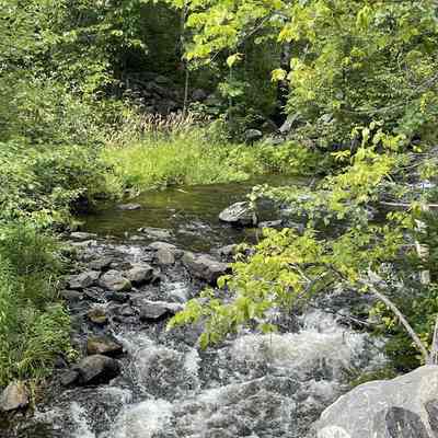 Tarbell Mill Site, Meddybemps, Maine: The Tarbell's grist and sawmill once stood on the dam above the modern day bridge over the Dennys River.