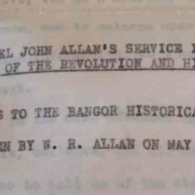 Colonel John Allan's Service in the War of Revolution..