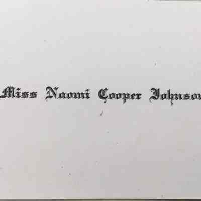 Family Photos Collected by Naomi Cooper Johnson
