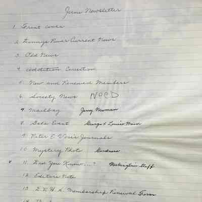Articles and Photos for Dennysville Historical Society Newsletter